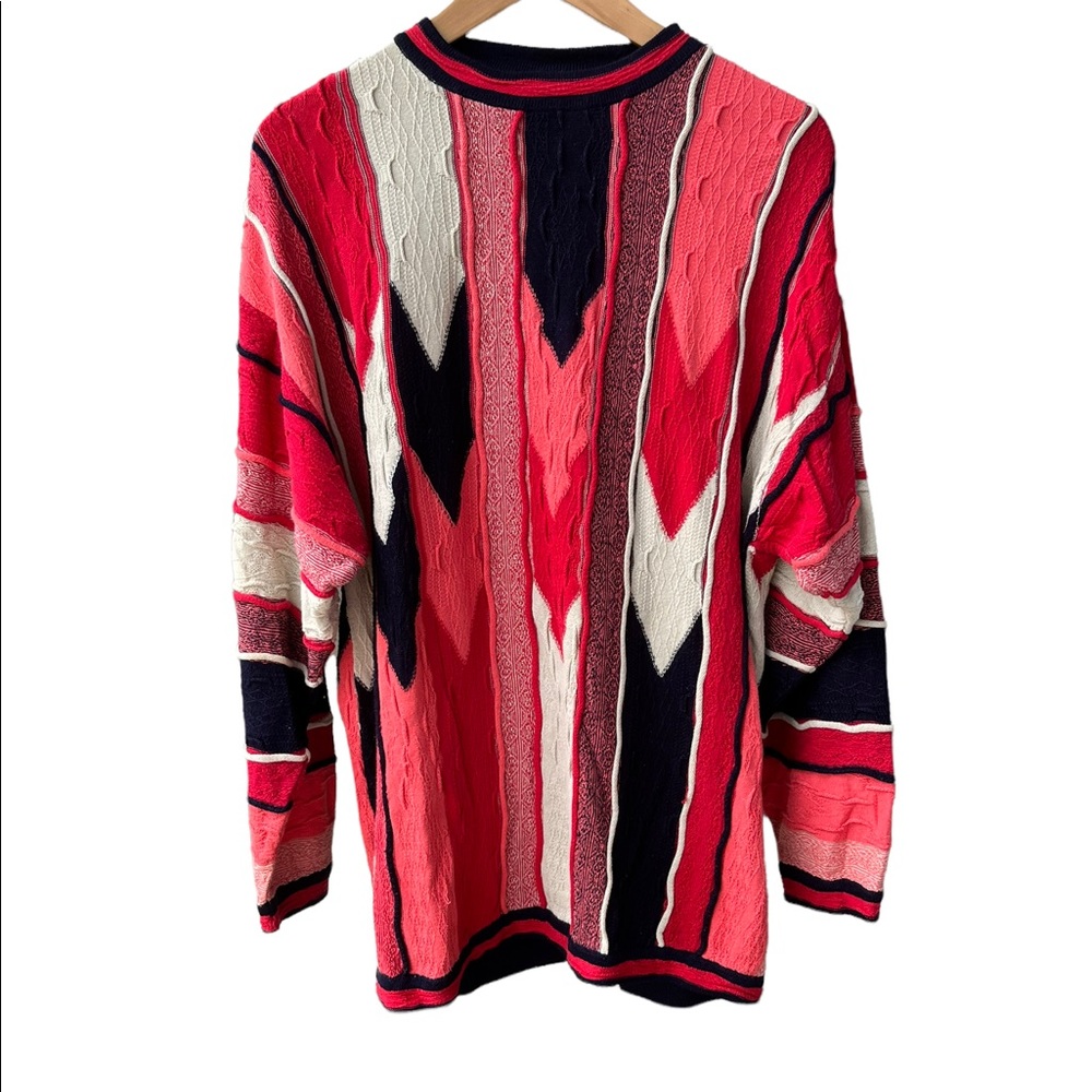 Bergati Coogi Style Marled Knit Crew Neck Sweater M
